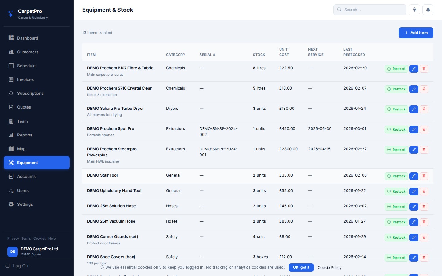 Equipment & Asset Tracking