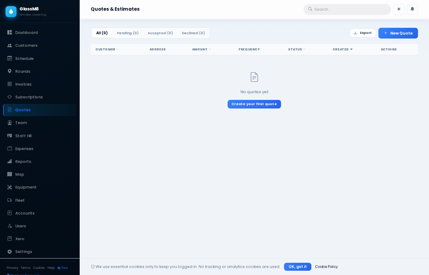 GlassM8 Quotes — professional estimates with online acceptance